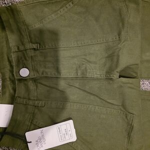 Olive Green Straight Leg Jeans